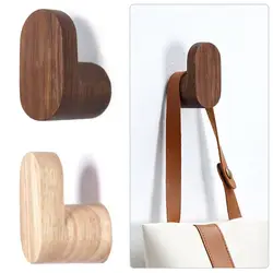 Modern Simple Wooden Decorative Hook Key Holder Door Hanger Wall-mounted Punch Robe Hook Coat Bag Rack Home Storage Organizer