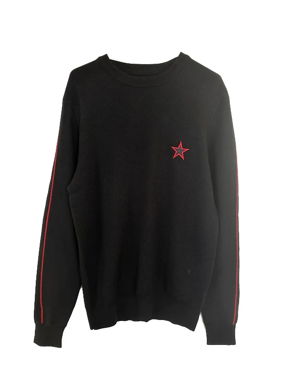 

Men's Spor Sle Long Sve round Ne Knitted Sweater 43 Wool Blend Youthful Vitali Design Straight Cut Fit Autumn Wear