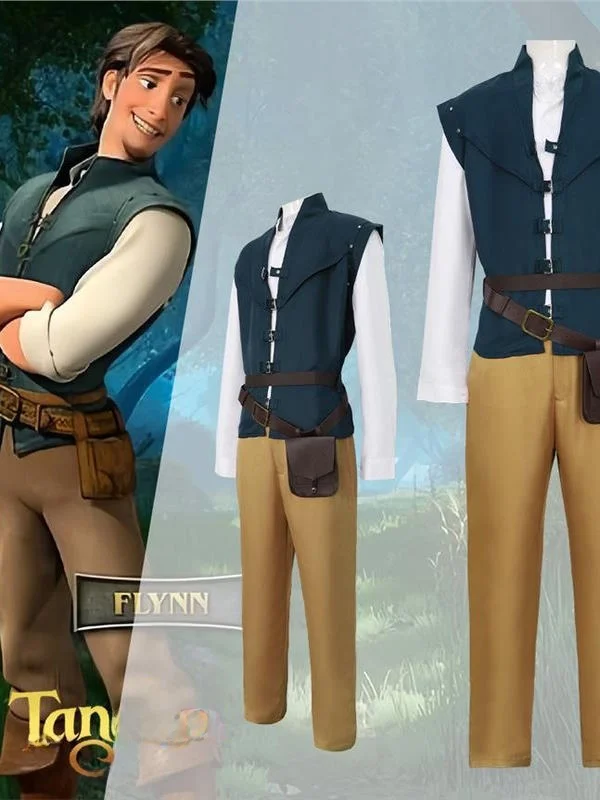 

Хэллоуин Длинные волосы Принц Волшебные приключения Флинн Райдер Косплей Костюм Взрослый Размер Полиэстер Материал Традиционный Китайский Ко...