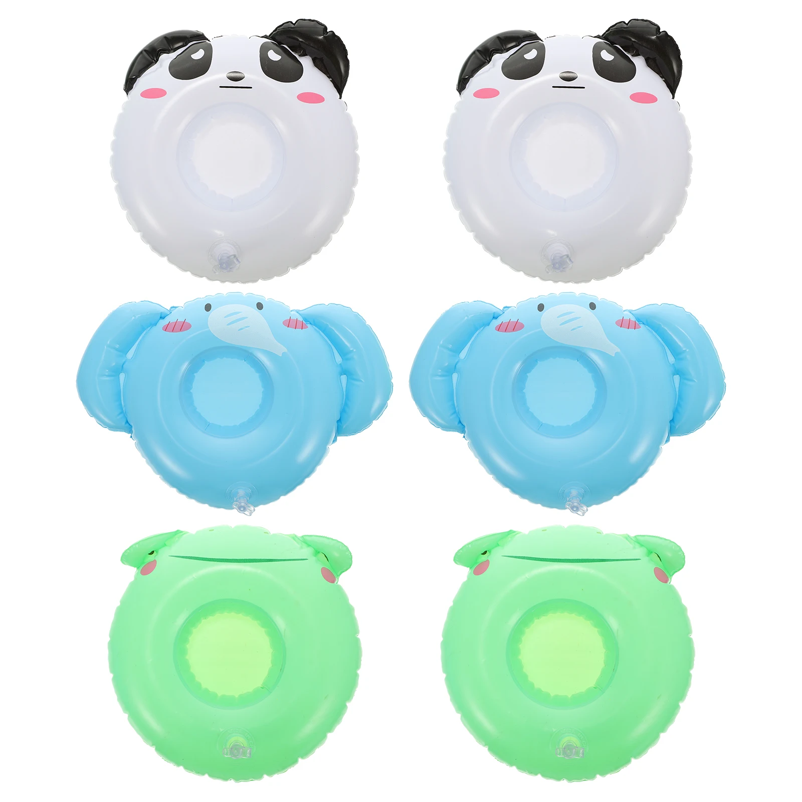 

6 Pcs Cup Inflatable Holder Animal Shape Floating Drink PVC Pool Party Cartoon Stable Water Sports