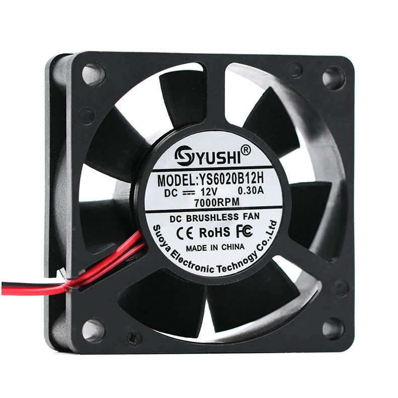 Double ball high air volume 60mm 12V 24V power switch server charger cooling fan 60x60x20mm