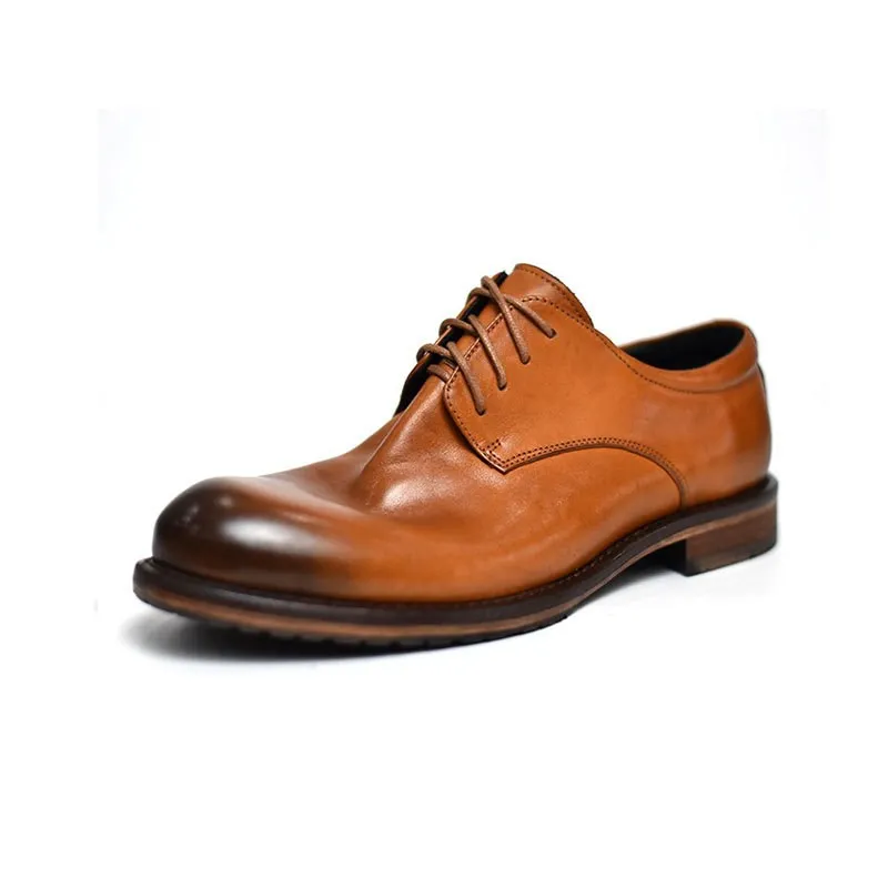 

Men's Handmade Casual Retro Washed Leather Shoes Comfortable Leather Bottom Business Formal Horsehide Shoes