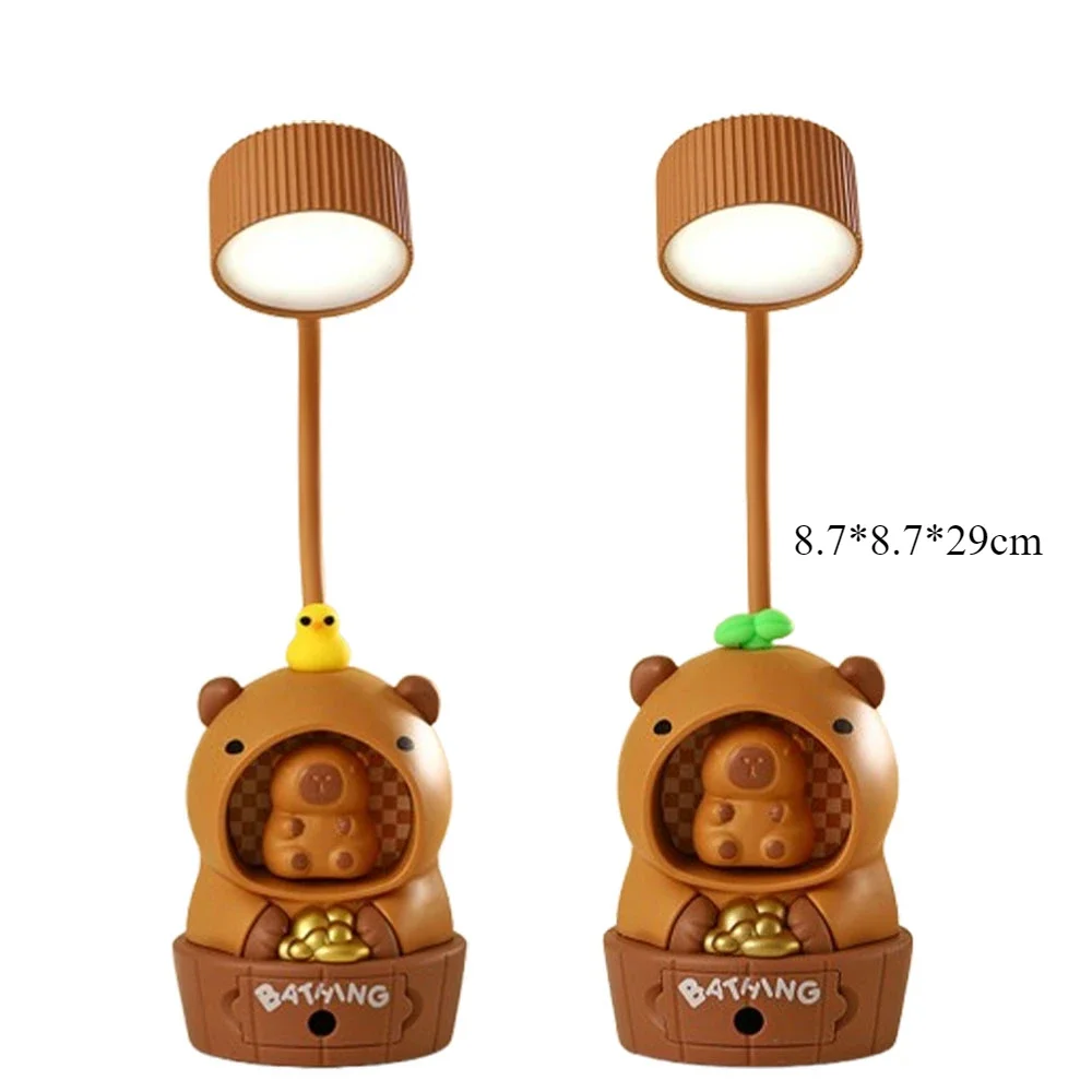 Capybara LED Night Light Student USB Rechargeable Night Light Children's Gift Desk Ornament Eye Protection Bedside Table Lamps