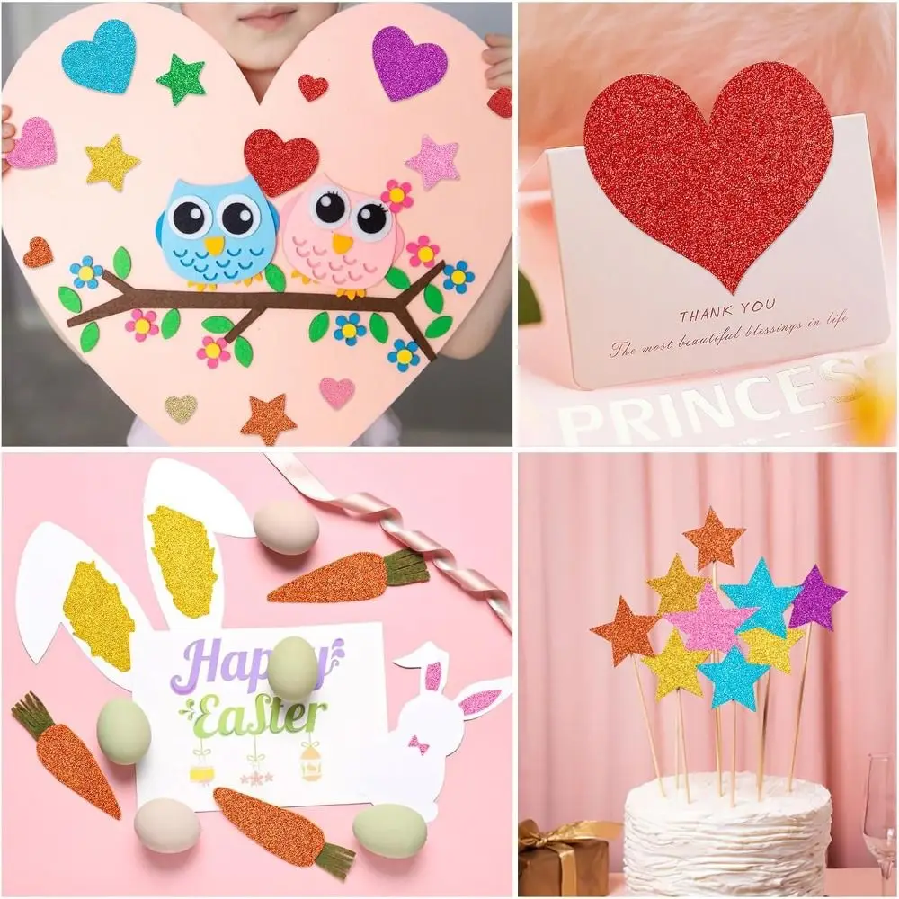 New Self-adhesive Glitter Foam Paper EVA A4 Handmade Paper Flash Colorful Sparkles Paper