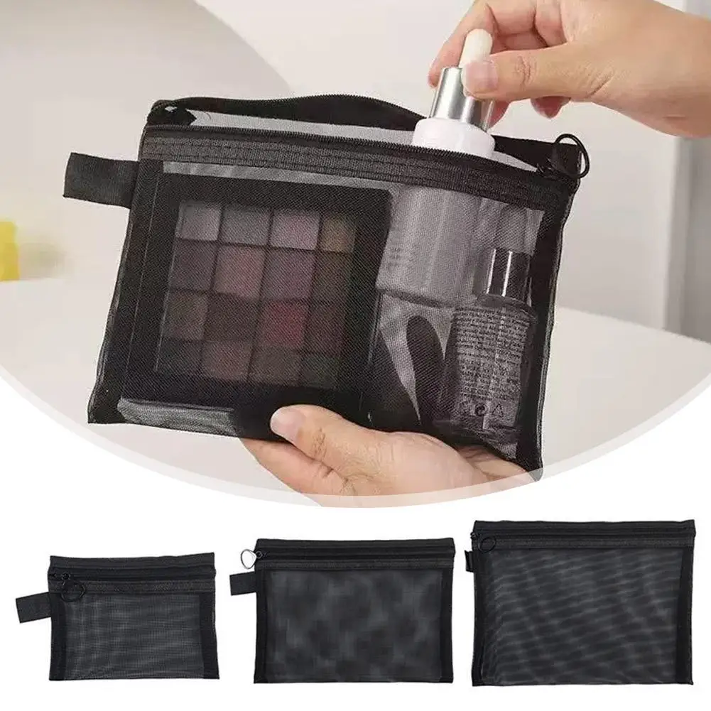 

Mesh Hard Disk Card Reader Bags Portable Earphone Data Cable Chargers Storage Bag U Disk Zipper Pouch Travel Organizer