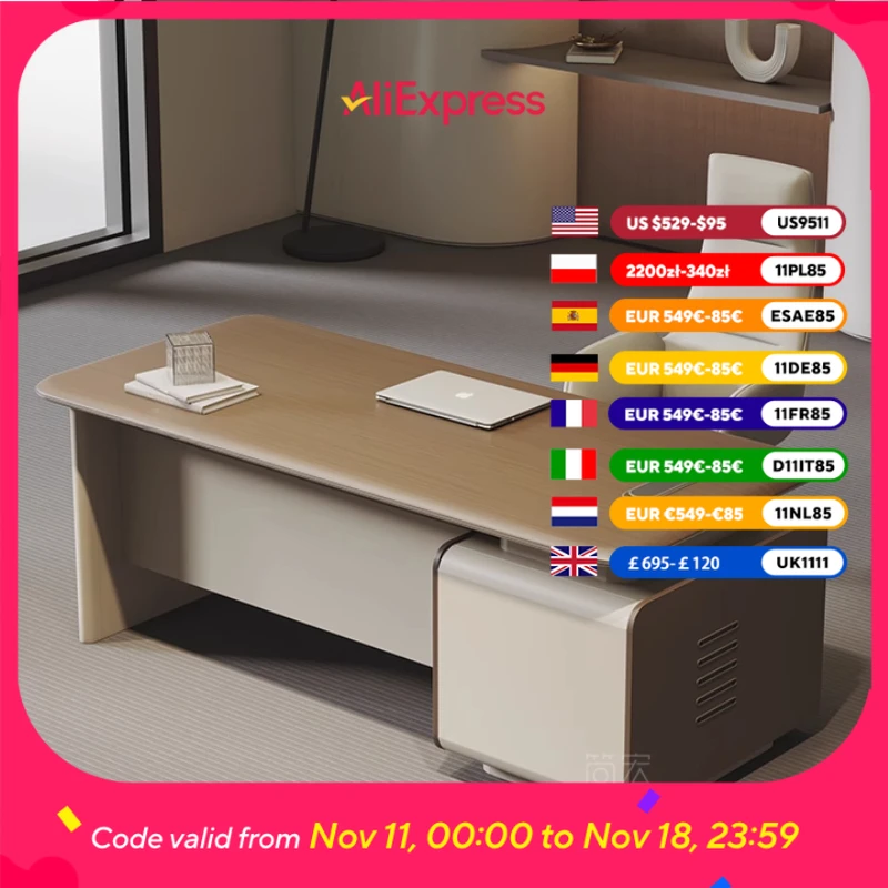 

Big Luxury Manager Office Desks Modern Designer Asthetic Writing Standing Executive Desk Laptop Studying Escritorio Furniture