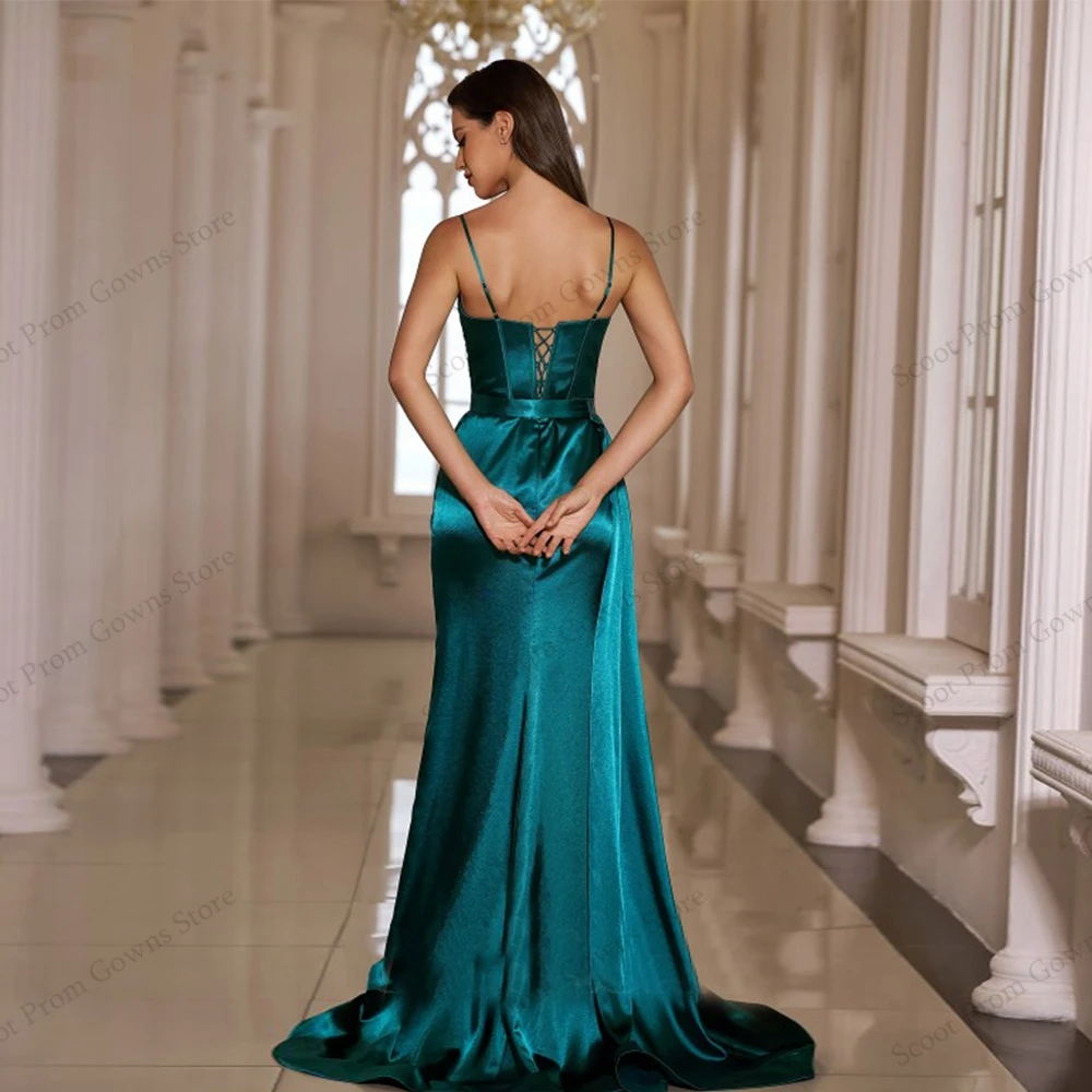 Abiti da sera verdi senza spalline per ragazze 2025 Abiti da ballo senza maniche personalizzati con jersey Nuovo squisito Robe De Soirée Summer