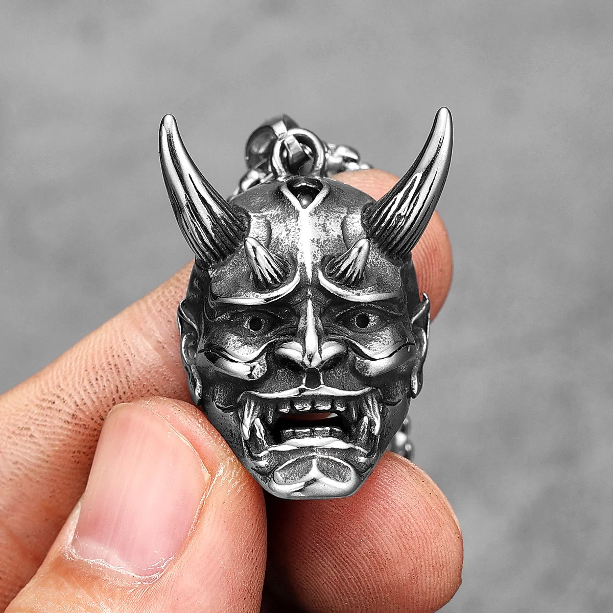 Japanese Wraith Prajna Stainless Steel Men Women Necklaces Pendants Chain Punk Jewelry Creativity Gift Dropshipping Wholesale