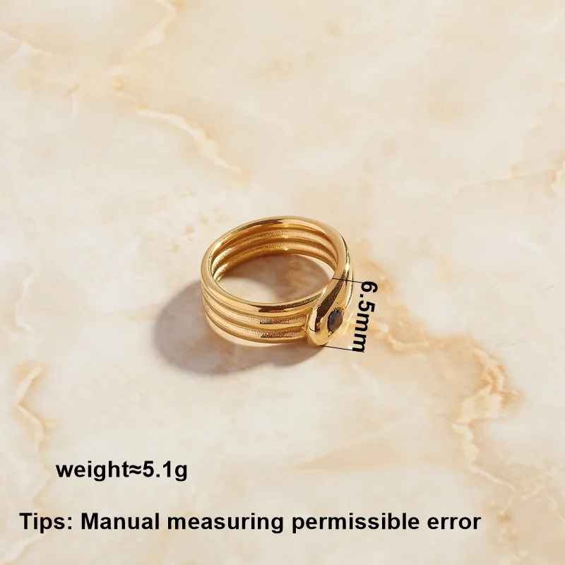SOMMAR NEW!! 18KGP Gold plated size 6 7 8 Girlfriend finger Ring Artistic Abstract Snake Ring men ring Women jewelry