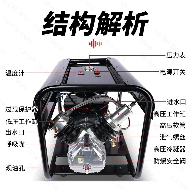 High pressure air pump 30mpa water-cooled high pressure air pump electric pump