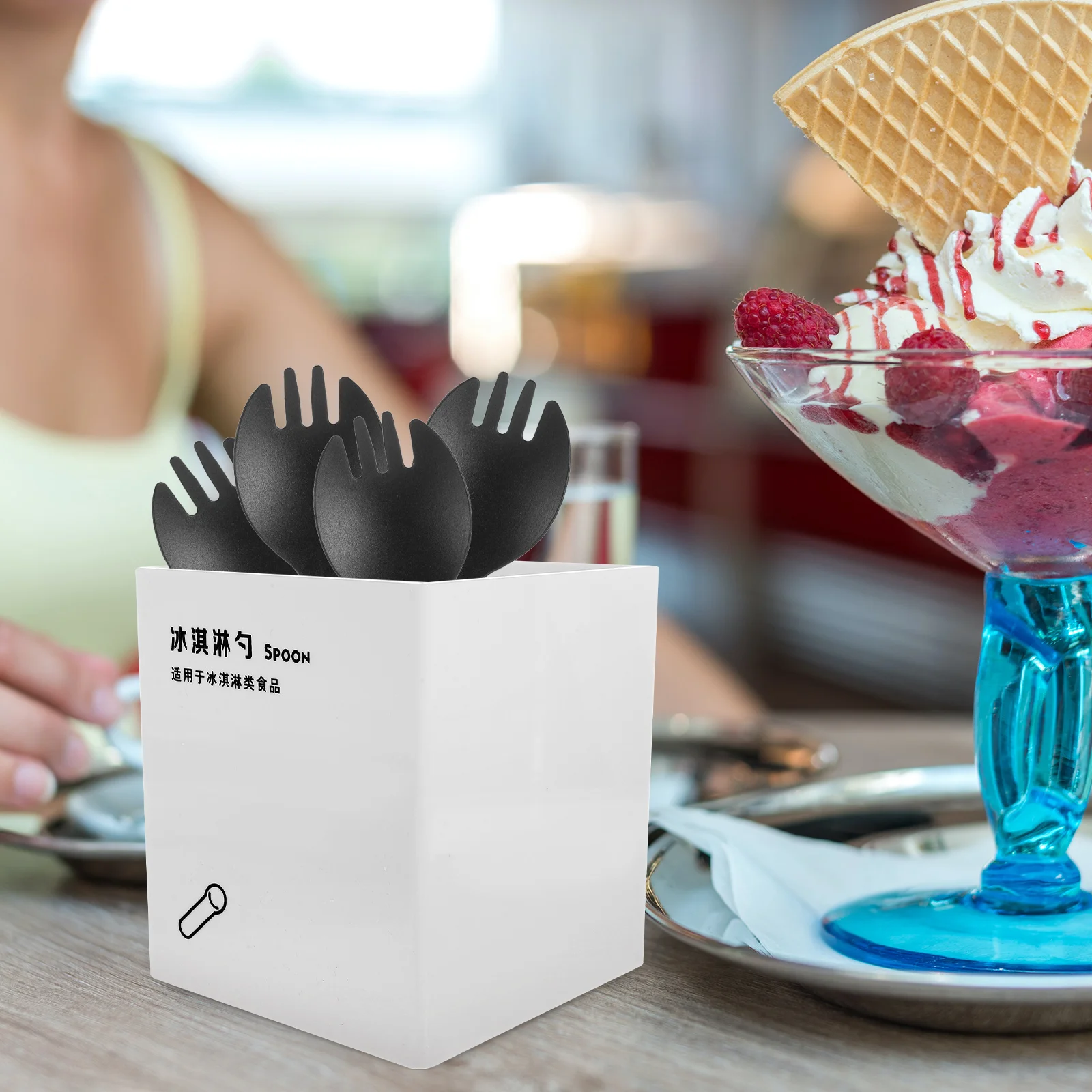 

Premium Acrylic Cutlery Storage Utensil Holder Tableware Organizer For Home Restaurant Decorative Desktop