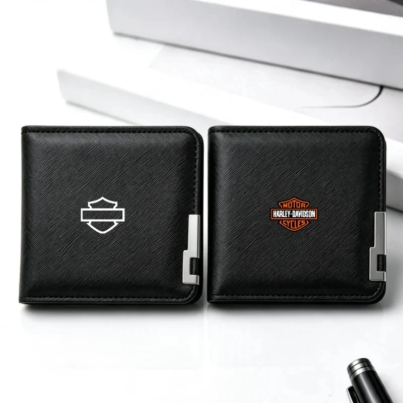 Motorcycle Accessories For Harley Davidson PA1250 Leather Wallet Men Long Business Card Holder Bank Card Coin Purse Pocket