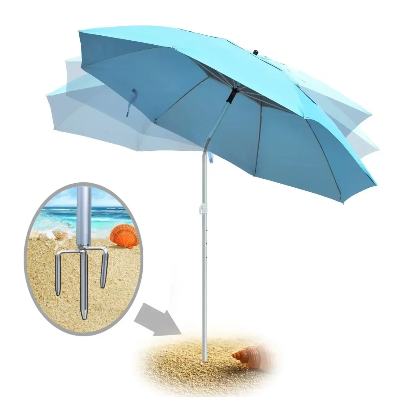 2026 Portable Outdoor Aluminum Umbrella Manufacturer's Sun Shelter for Advertising Furniture