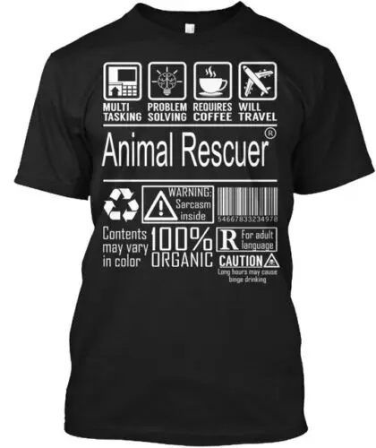 Animal Rescuer Multitasking T-Shirt Made in the USA Size S to 5XL