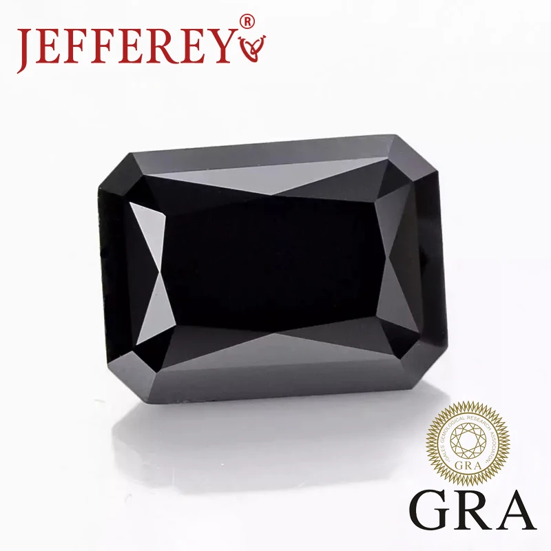 

1CT- 10CT Black Radiant Shape Moissanite Loose Stone Excellent Cut Lab Grown Pass Diamond Tester with Certificate GRA Jewelry