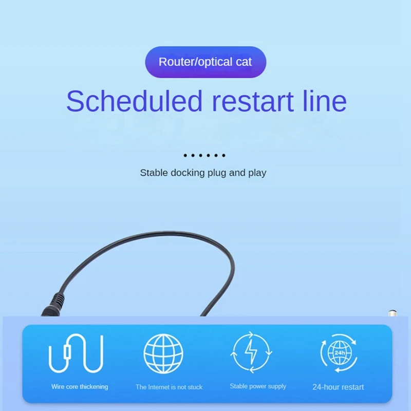 Routing Timer Reset Tool DC Power Timing Fiber Modem Router DC Power Manager 1 Piece White