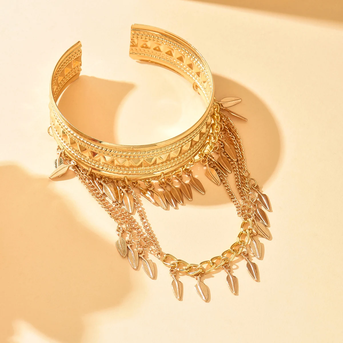 جديد عصري الذهبي عملة معدنية ليف سلسلة شرابة الذراع العلوي أساور الكفة سوار شارة الرجال النساء مجوهرات اكسسوارات #6