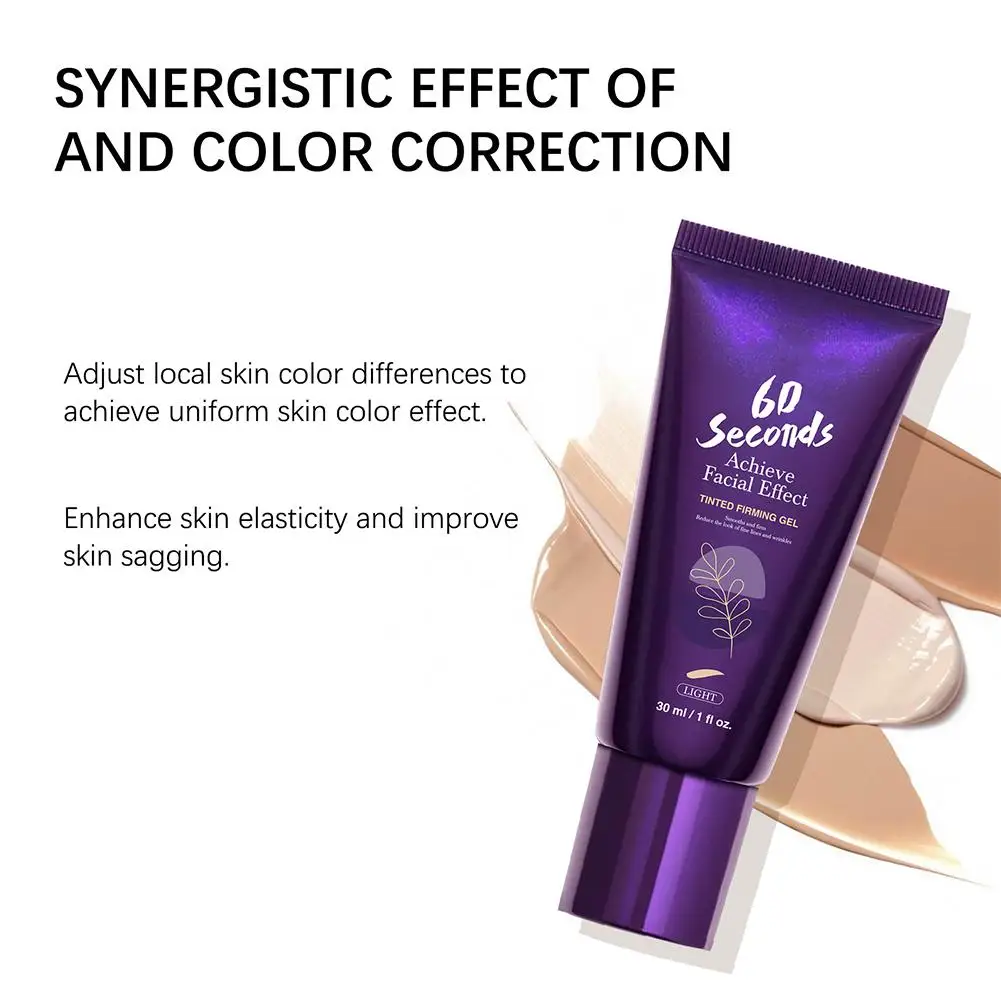 60 ثانية تحقق تأثير الوجه ملون ثبات جل رفع طبيعي تجميل لون البشرة تصحيح 30 مللي هيدرات تبييض ماكياج التمهيدي