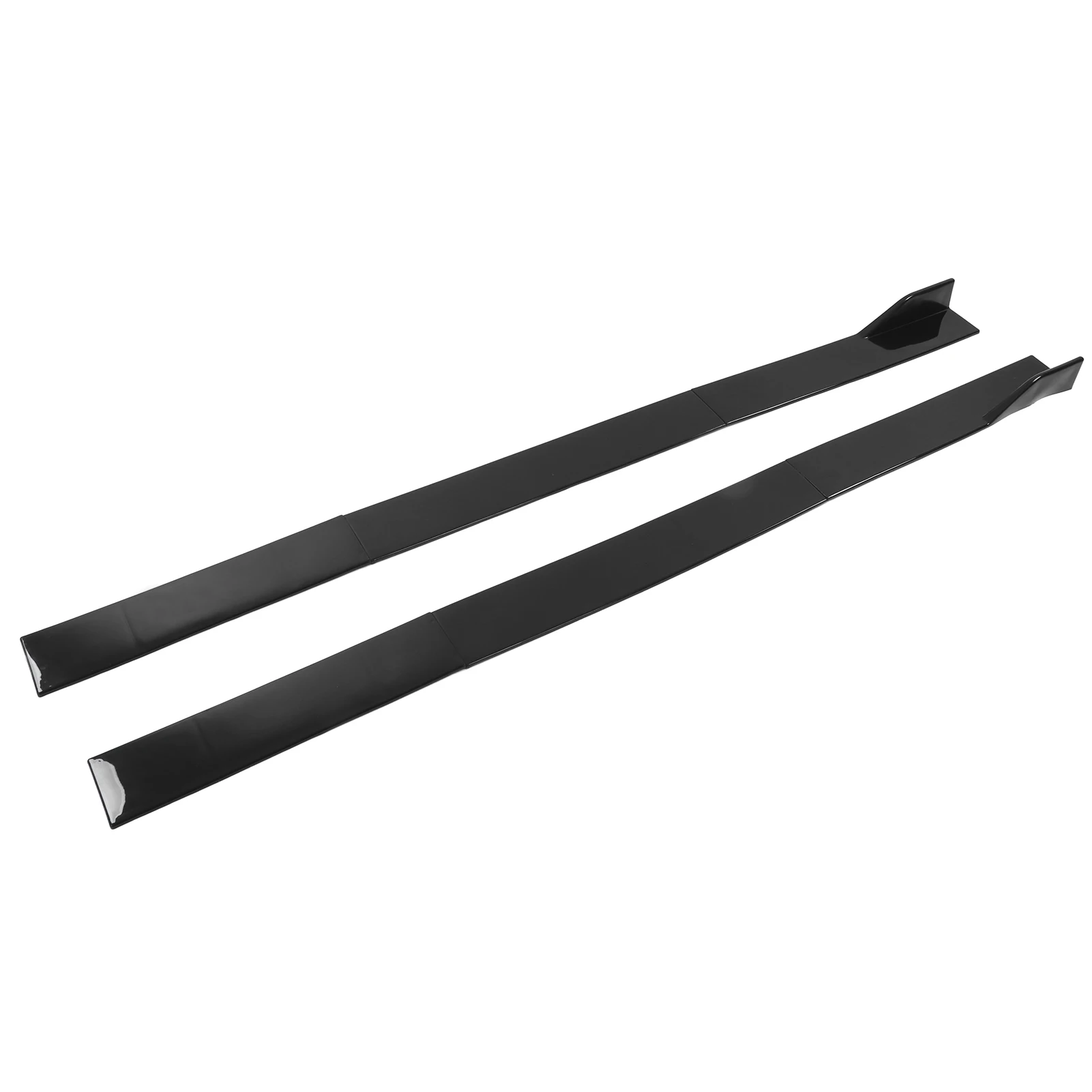 

2.2m/7.22ft Side Skirts Rocker Panel Splitters-Universal Car Body Parts with Scratch Protection Strip,Glossy Black Auto Exterior