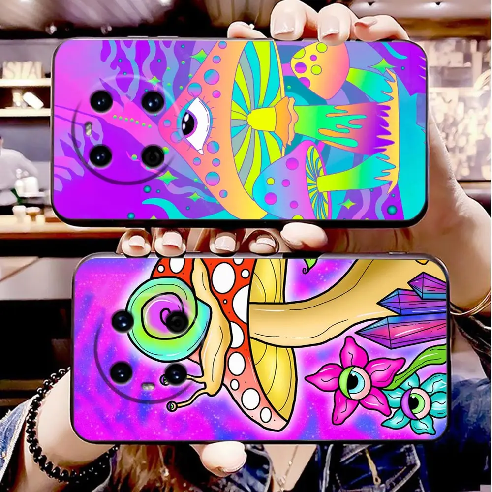 Colourful Psychedelic Trippy Art Phone Funda Case For HUAWEI P50 P40 P30 P20 P10 P9 P8 Plus MATE 30 20 20X 10 9 8 Pro Case Shell