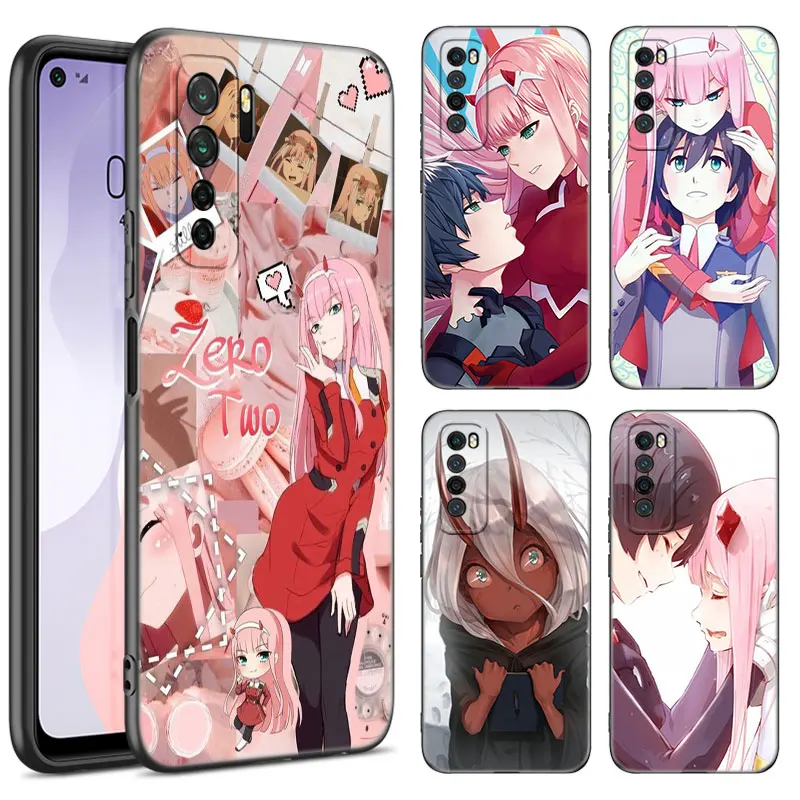 Anime Zero Two Darling Black Phone Case For Huawei Nova 8 9 10 SE 11 Ultra 12 Pro 7i 8i 11i 11E Y70 Plus Y60 Y61 Y71 Y90 Y91