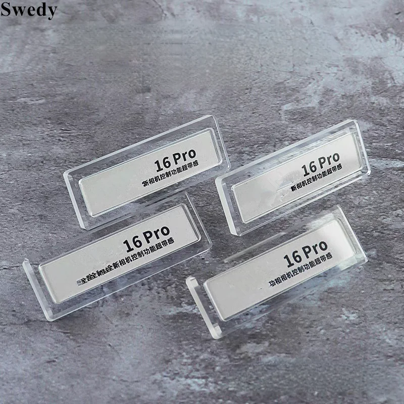 10 Pieces 49x12mm Mini Acrylic Sign Holder Display Stand Name Paper Holder Stand Small Table Blank Price Label Paper Card Tags