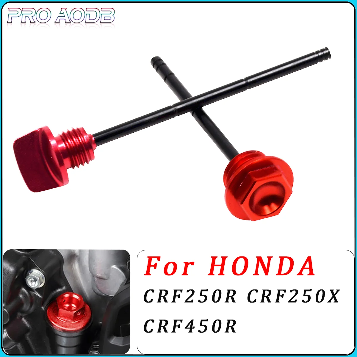 Motocross CNC Aluminum Ngine Oil Tank Dipstick Level Lndicator For HONDA CRF250R CRF250X CRF450X CRF 250R 250X 450X 2004-2017