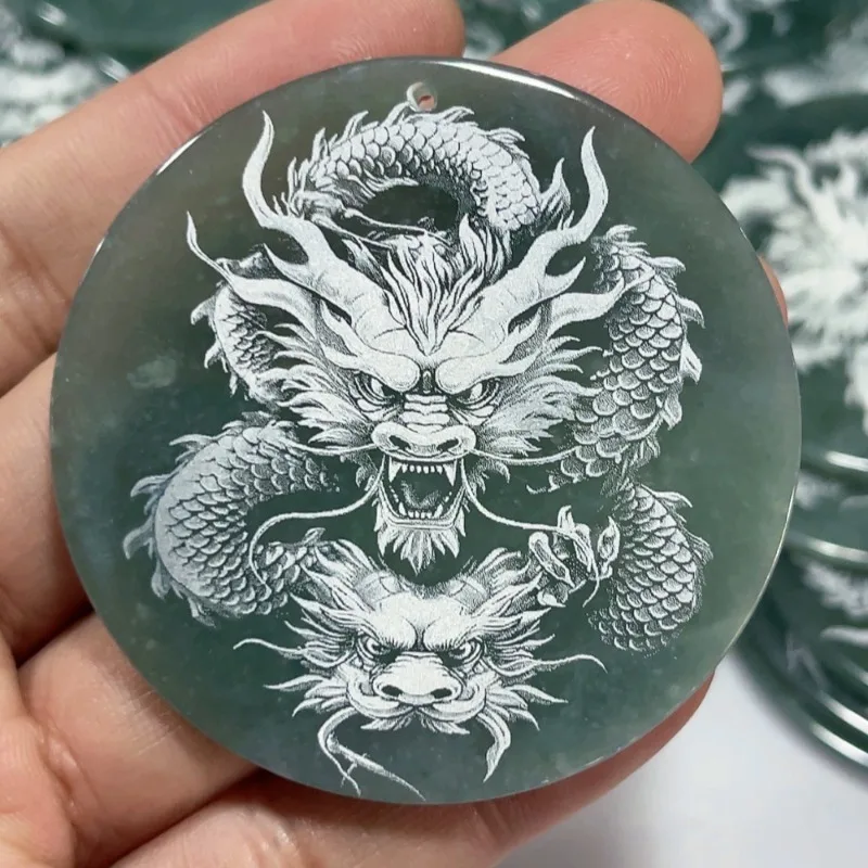

Natural shadow engraving dragon pendant pendant Panlong pendant