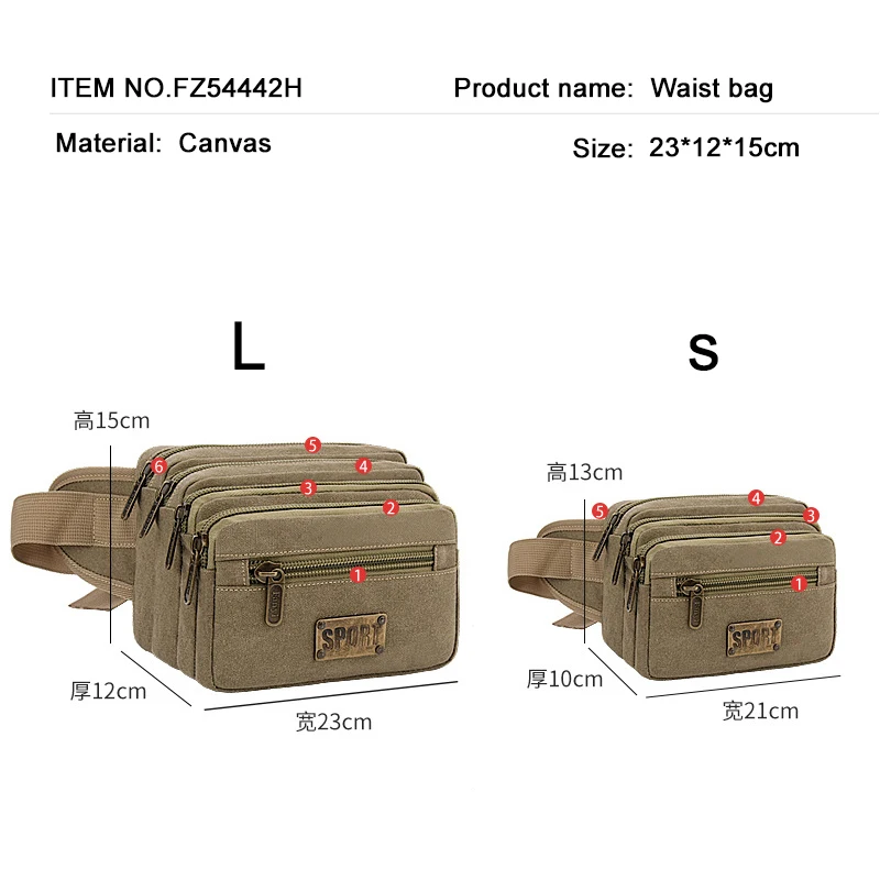 Large Capacity Waist Bags Mobile Phone Pockets Cashier Bag Fashion Shoulder Bag Breathable Crossbody Bags Outdoor Running Bag