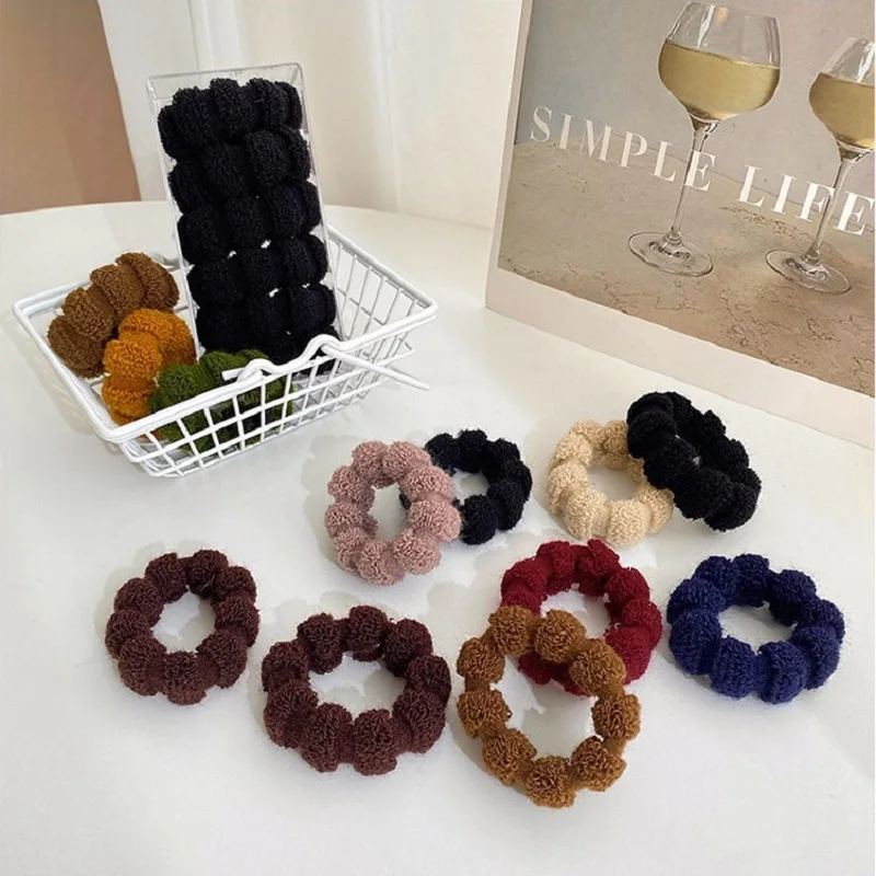 Colorful Towel Hair Scrunchies for Women Girls Casual Soft Ponytail Holder Ties Rope Elastics Bands Fashion Hair Accessories