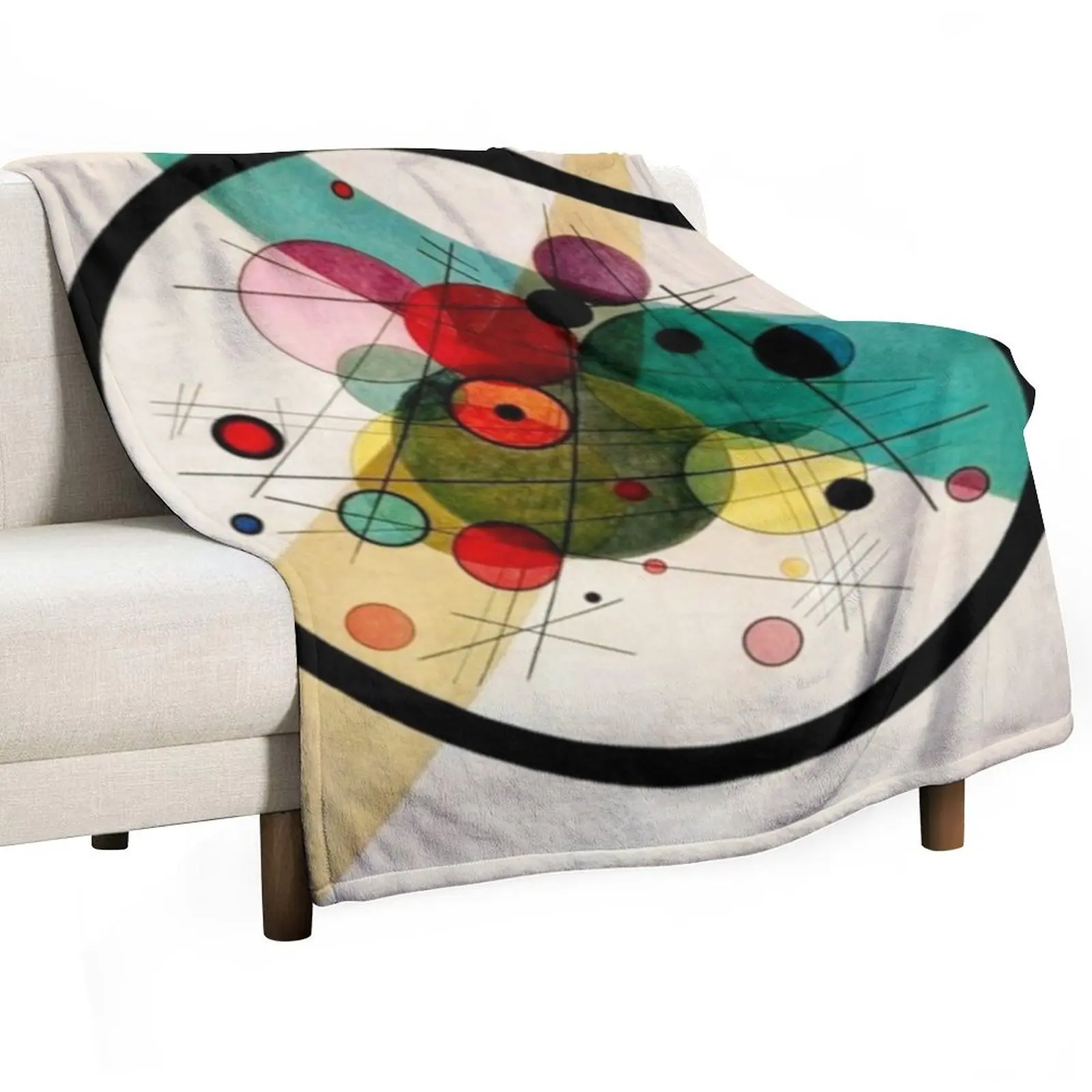 

Vassily Kandinsky - "Circles in a Circle" |Kandinsky Inspired Abstract Art Throw Blanket Polar Soft Beds Hair Blankets