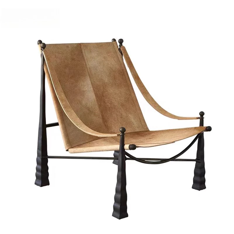 

Saddle leather home exhibition hall leisure hunting chair creative pyramid single chair