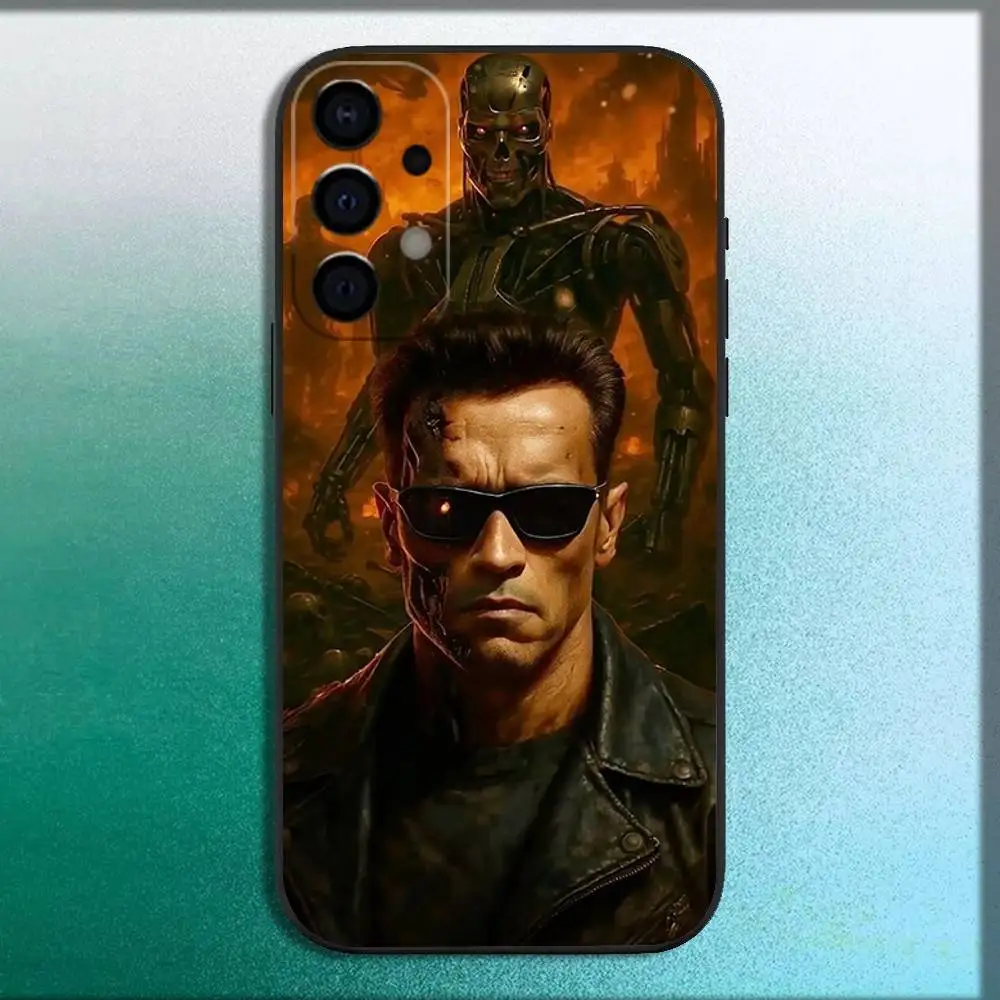 A-Arnold Terminator Schwarzenegger Capa de telefone para Samsung Galaxy A73,72,71,A52,51,40,41,A22,32,31,13,12,Note20 Soft Black Shell