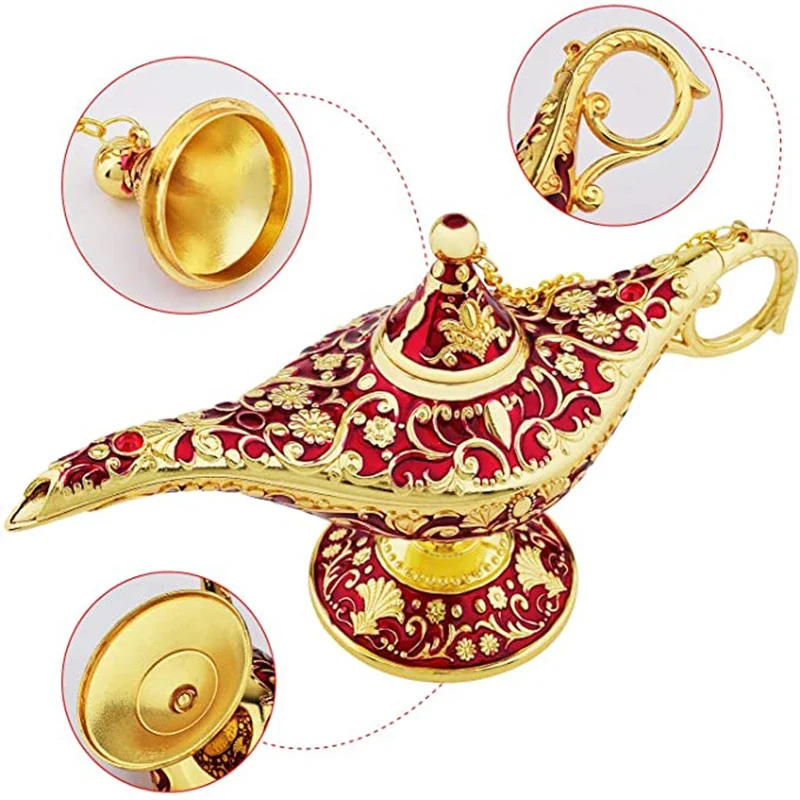 Vintage Legend Aladdin Lamp Magic Genie Wishing Ligh Tabletop Decor Crafts For Home Wedding Decoration Gift For Party Home Decor