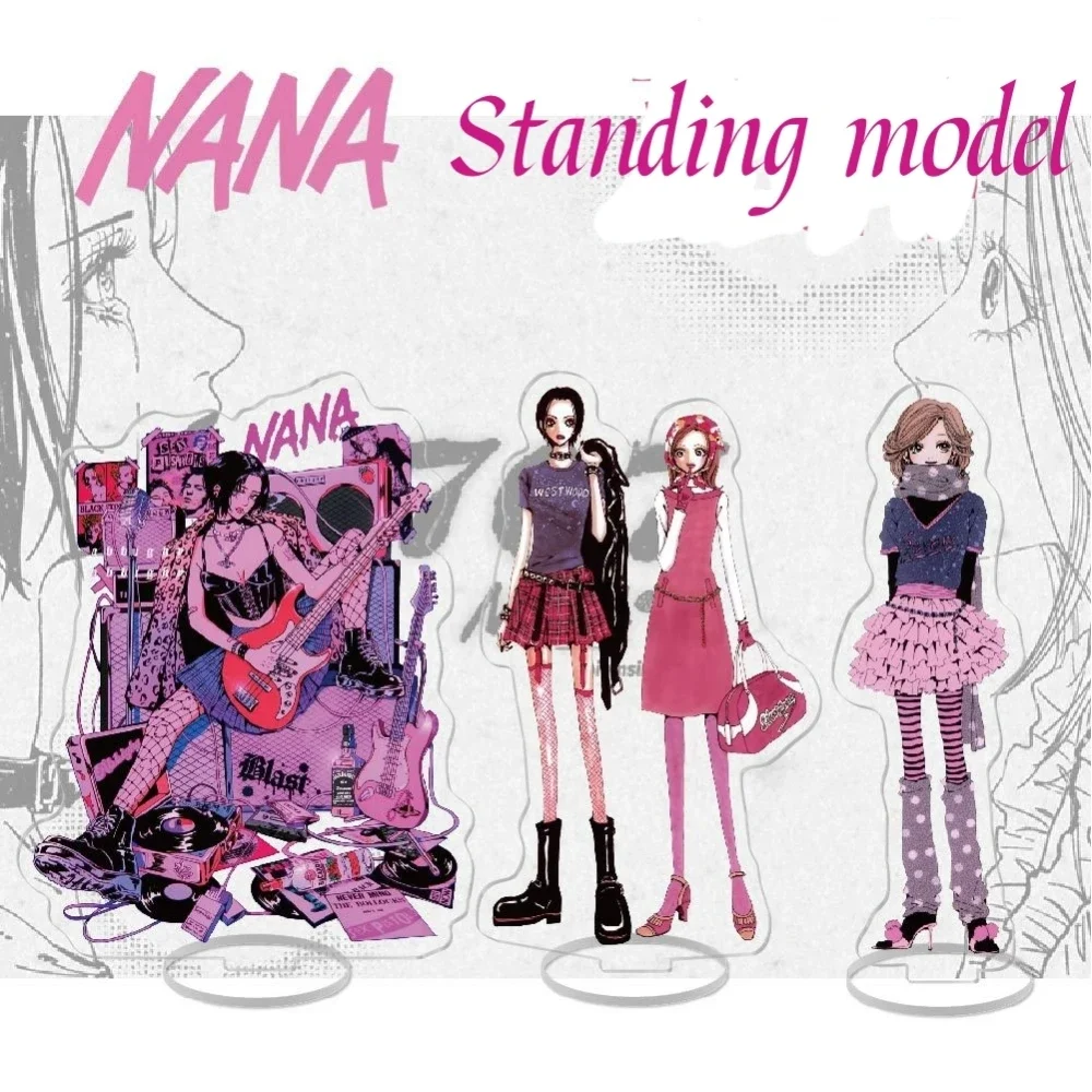 NANA-Anime Acrílico Stand para Exibição de Mesa, Preto e Branco Stand, Oosaki Nana, Komatsu, Hachi Okazaki, Shinichi, Coleção Chaveiro, Ornamento