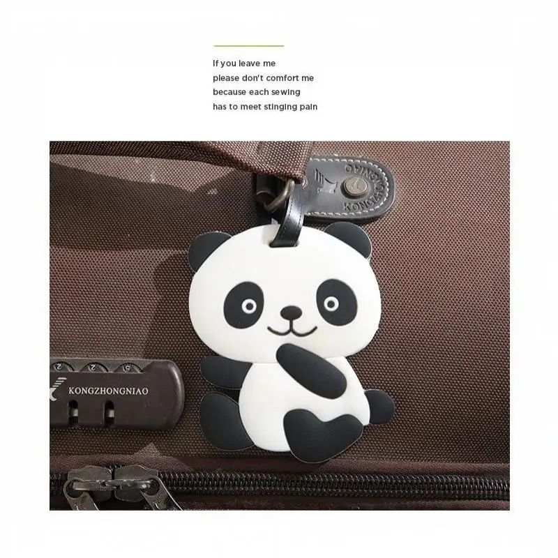 Niedliche Gepäckanhänger aus Silikon in Panda-Form mit verstellbarem Riemen, wasserdicht für Geschäftsreisen – Detail 17