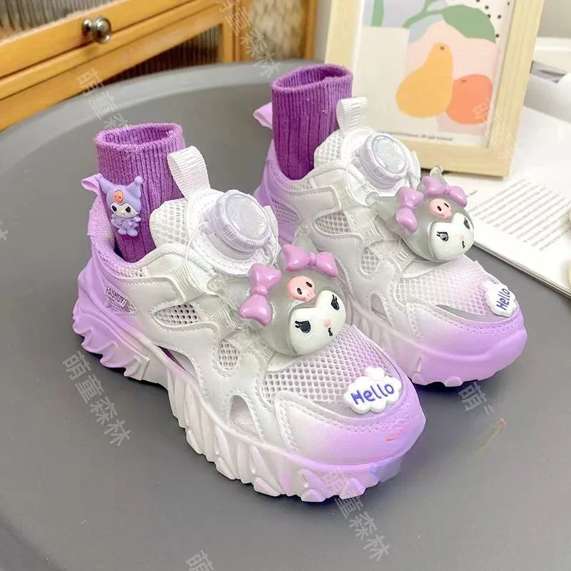 Scarpe sportive per bambini Sanrio nuove estive Scarpe da papà per cani alla cannella luminose dei cartoni animati per bambini grandi e scarpe da