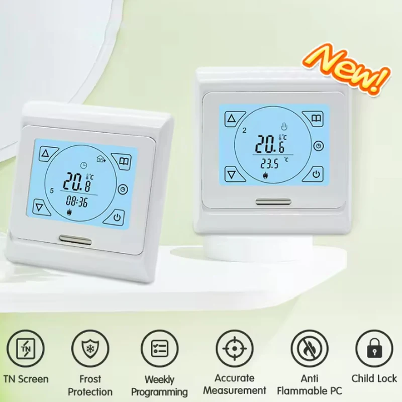 

Heat Electric Room Thermostat Water Gas Boiler Floor Heating Temperature Controller Warm Underfloor Programmable Heater