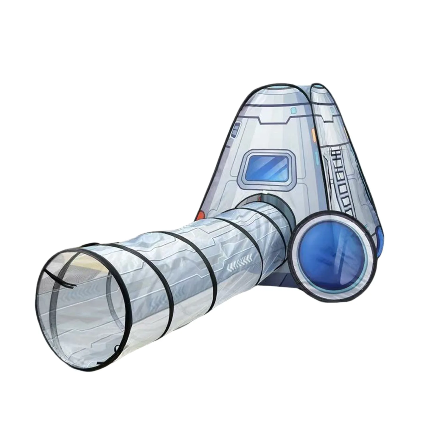 خيمة ألعاب للأطفال على شكل كبسولة فضائية ونفق فضائي، قاعدة سرية كرتونية للاستخدام الداخلي والخارجي، سهلة الحمل، هدية للأولاد