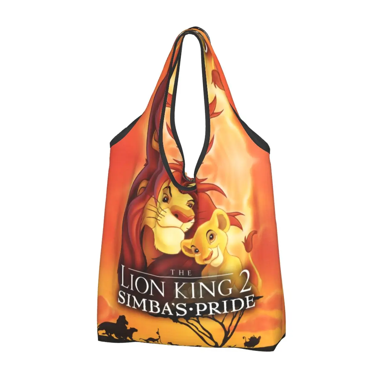 Custom King Lion Shopping Bag Women Portable Large Capacity Grocery Hakuna Matata Movie Cartoon Shopper Tote Bags