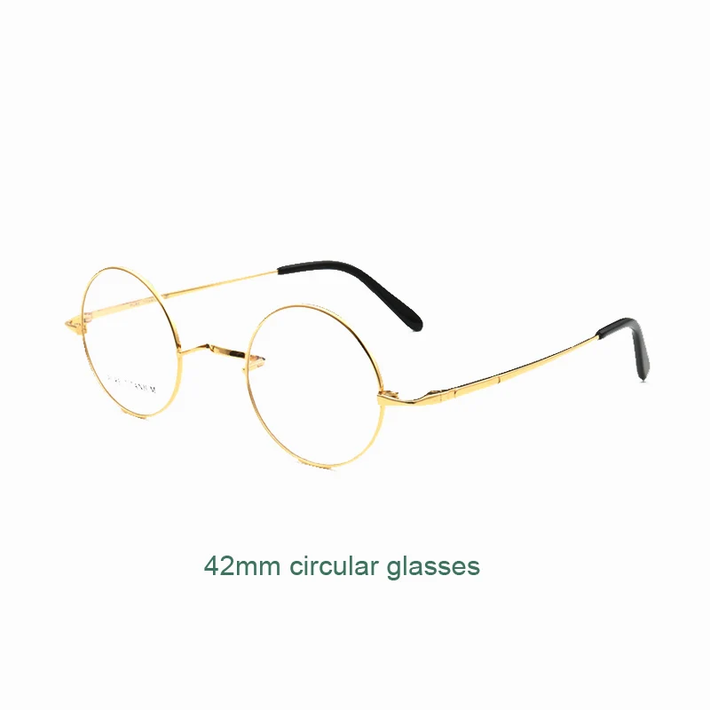 vintage pure titanium circular glasses frame men diameter 42mm Round Retro prescription myopia reading eyeglasses for women