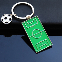 Creative Football Field Keychain Metal Soccers Basketball Pendents Team Fans Sports Souvenir Gifts Man Car Key Holder Accessory