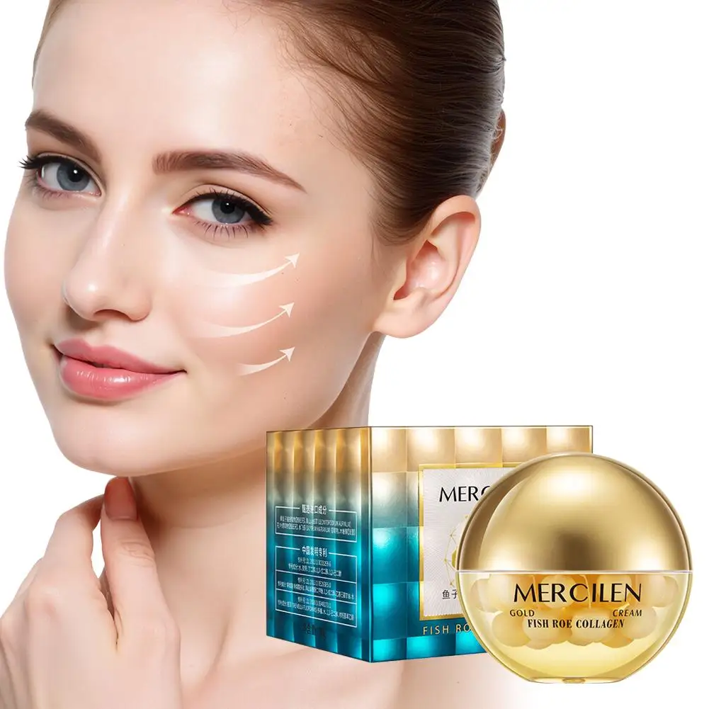 

Крем с коллагеном и экстрактом икры MERcilen Gold Fish Roe: увлажняющий, подтягивающий, интенсивно увлажняющий, уменьшает морщины, уход за кожей