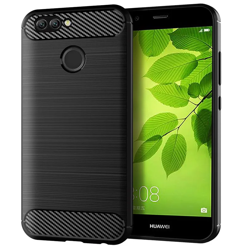 Silicone Case for Huawei Nova 2 Shockproof Carbon Fiber Phone Cover For nova2 huawei Soft TPU Cases