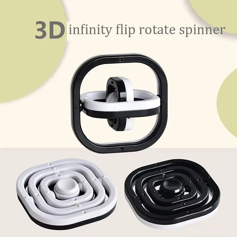 Zabawka 3D Flip Fidget Nowy Spinner na Palce Żyroskop - Redukcja Stresu Autyzm ADHD Dzieci Dorosły Sensoryczny Prezent do Ręki