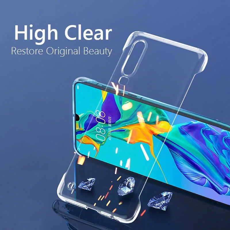 Frameless Slim Clear Hard Back Cover Case On For Huawei P30 Pro P30 Lite New Edition ShockProof Coque Phone Cases