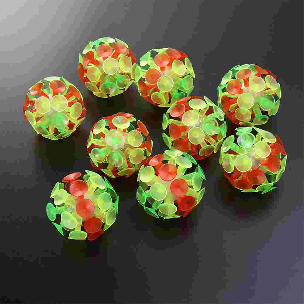 5 Pcs Suction Cup Toy Funny Ball Bounce Flash Toys Sucker Sports Balls Toddler Child