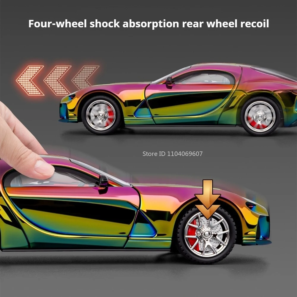 🎁   Supercar moulé sous pression à l'échelle 1:24 |   Portes ouvrantes + roue à tirer – Cadeau idéal pour les enfants et les collectionneurs!