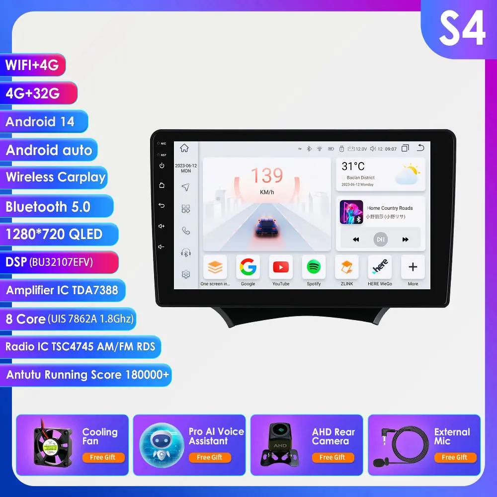 Autoradio voor Ford KA 2008 2009 2010 2011 2012 2013 2014 Carplay Android Auto multimediaspeler 2din 360 camera GPS stereo audio