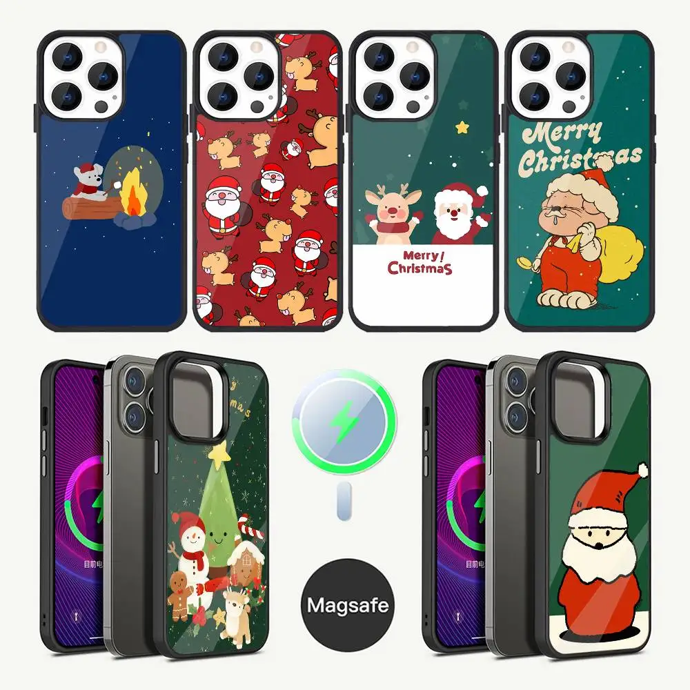 

Santa Claus Phone Case For iPhone 16,15,14,13,12,11,Plus,Pro,Max Mini Magsafe Magnetic Wireless Charging